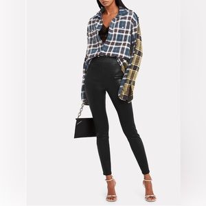 L’Agence Rochelle Coated High Rise Pull On Skinny Jeans Sz M Black